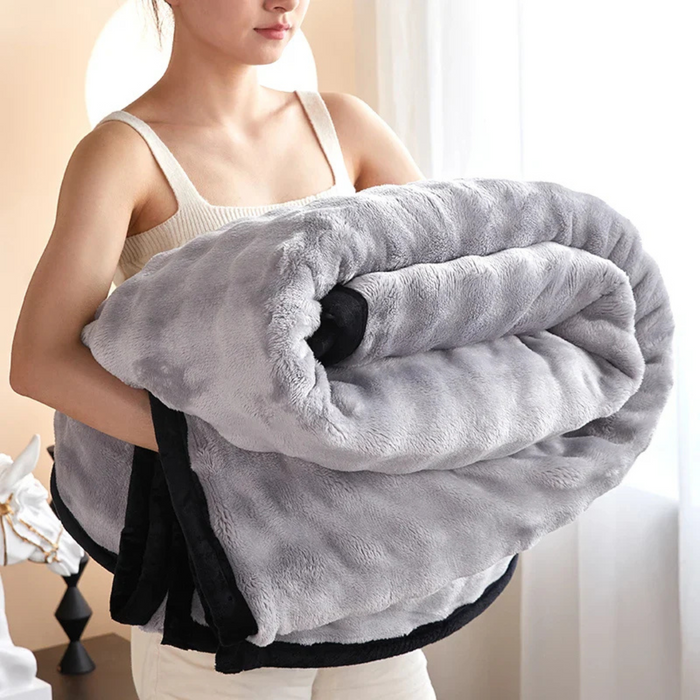 Plushley™ Reversible Plush Fleece Blanket for Couch and Bed