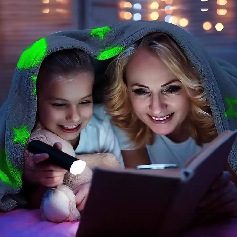 Glow-in-the-Dark Flannel Kids Blanket, No Batteries Required