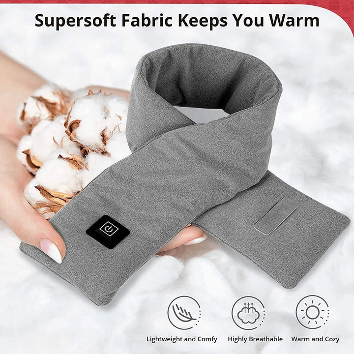 Plushley™ USB Heated Velvet Scarf with 3 Heat Levels up to 52°C
