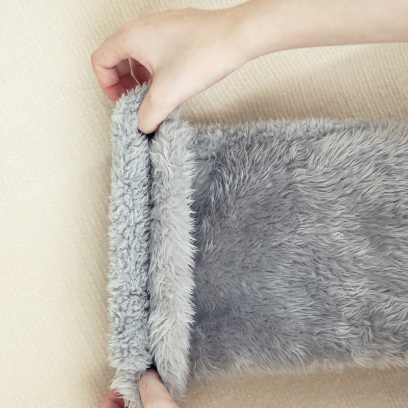 Fluffy Knee-High Leg Warmer Socks with Open-Toe Design