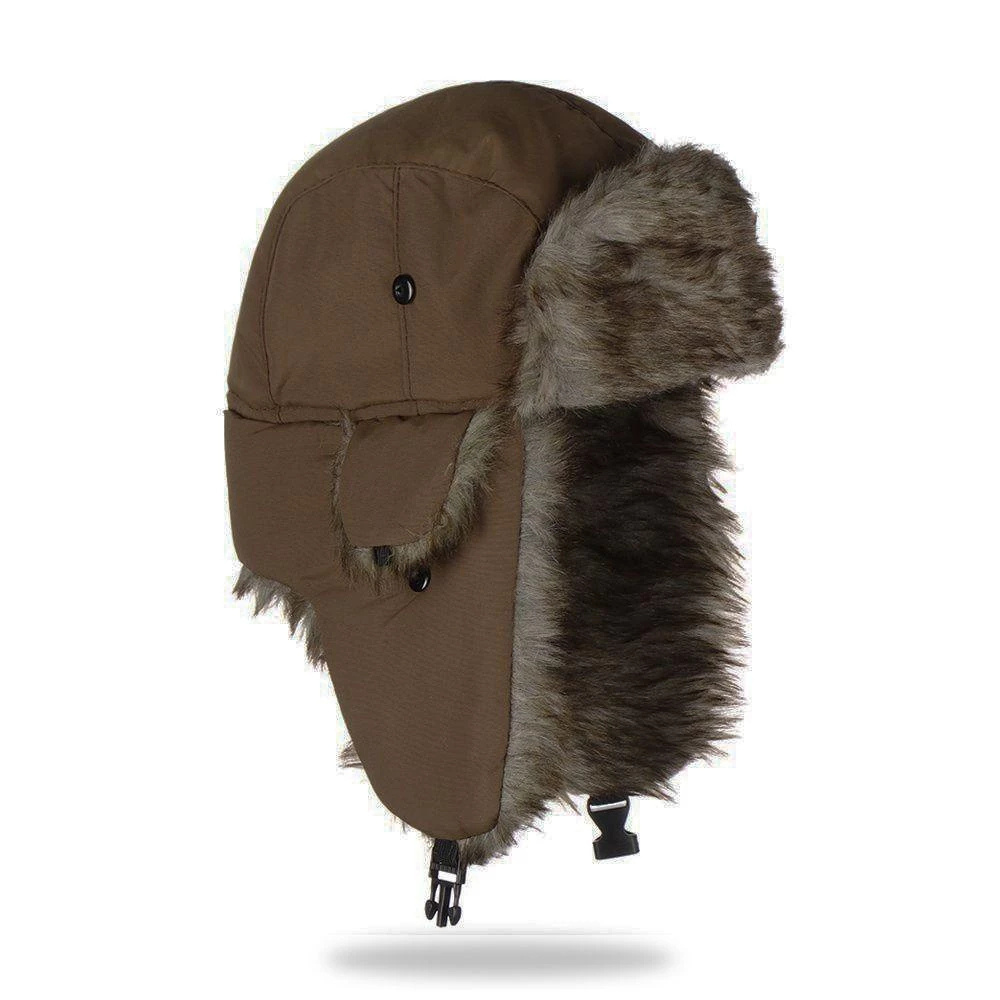Faux Fur Aviator Trapper Hat with Warm Earflaps