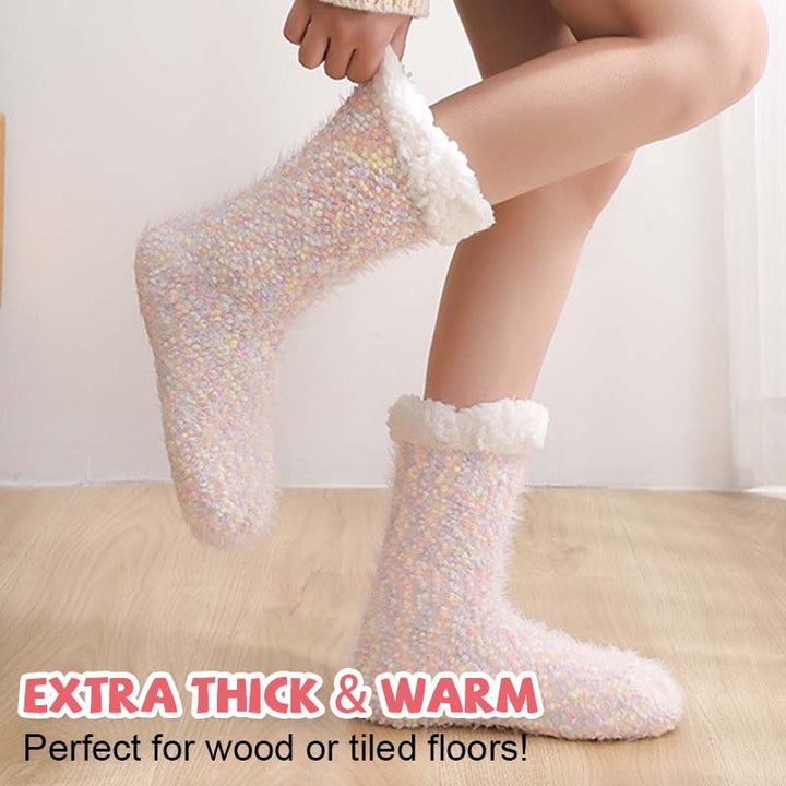 Sherpa-Lined Non-Slip Grip Socks for All-Day Warmth