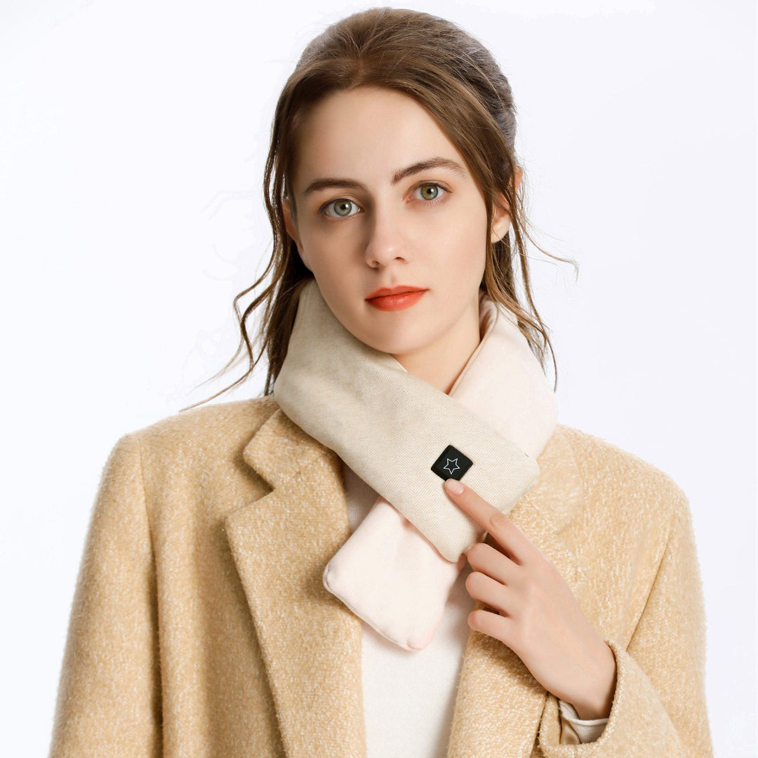 Plushley™ Cotton Heated Scarf with 3 Heat Levels and 7-Hour Battery