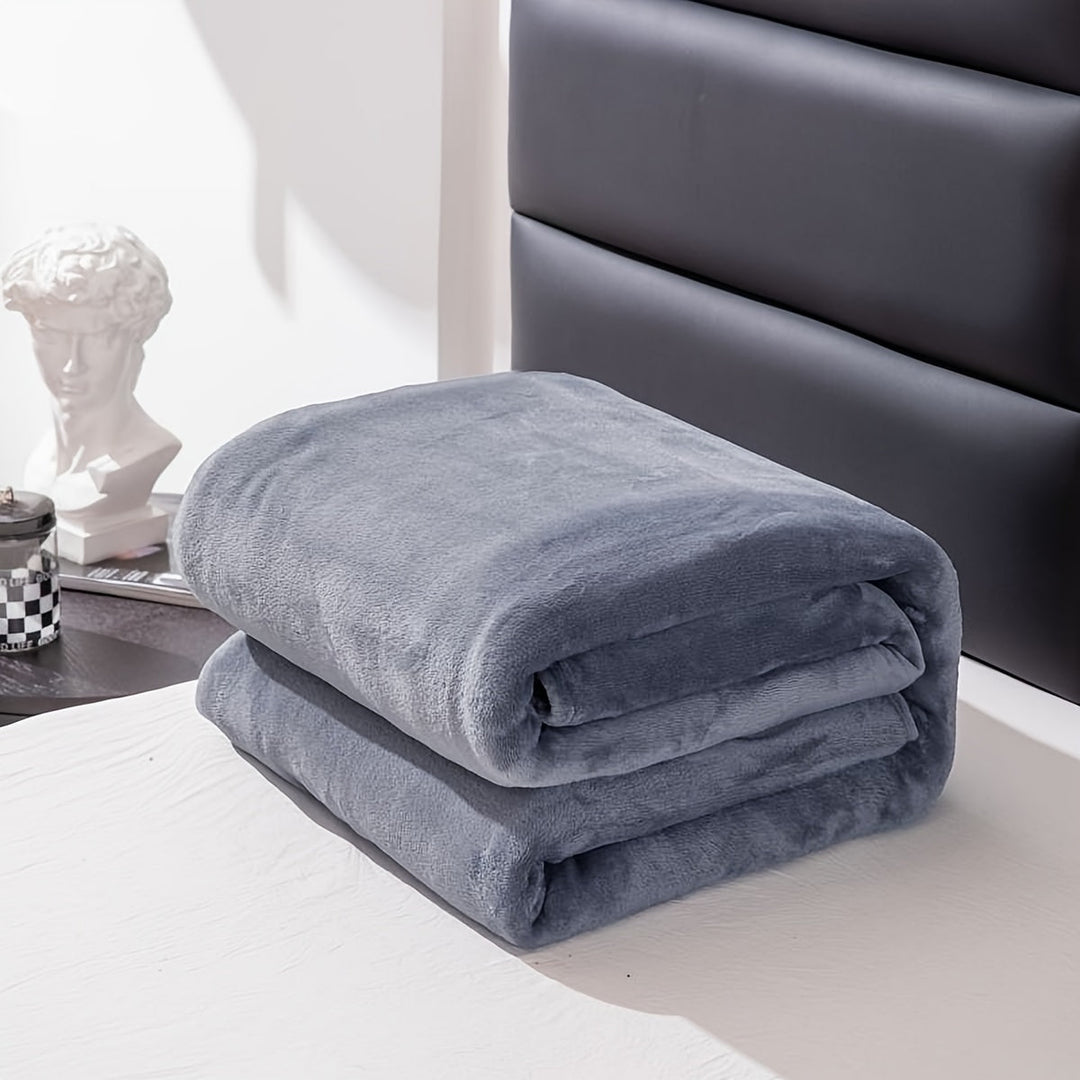 Soft and warm gray flannel blanket for all seasons