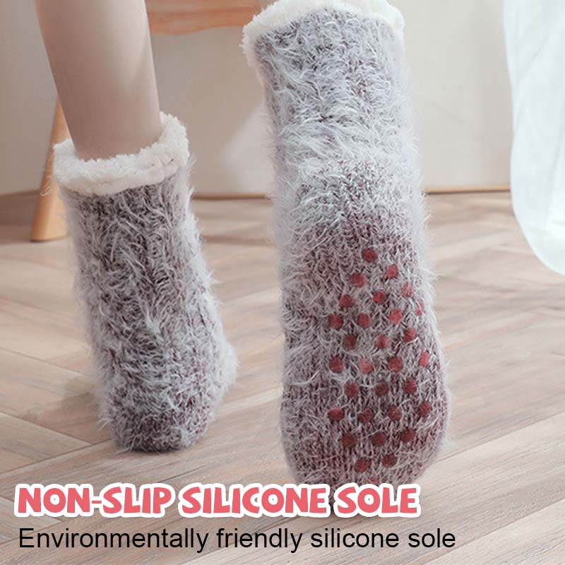Sherpa-Lined Non-Slip Grip Socks for All-Day Warmth