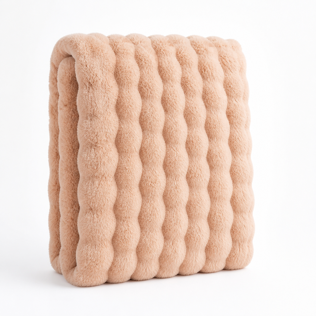 Plushley™ Ribbed Plush Knit Blanket, Soft, Warm and Machine Washable