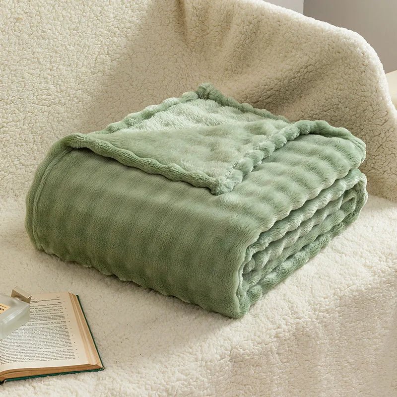 3D Bubble Plush Blanket with Cloud-Soft Raised Texture
