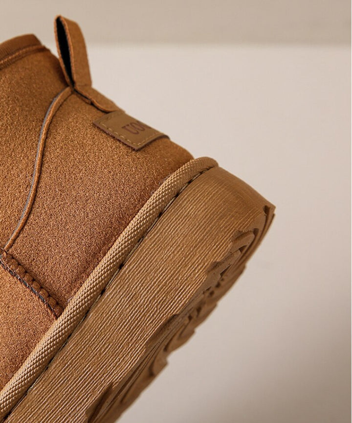 Suede Ankle Boots with Warm Faux Fur Lining