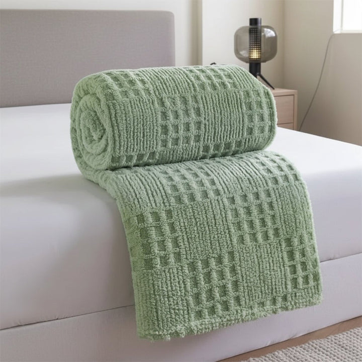 Thick Velvet Waffle Throw Blanket for Cozy Nights In