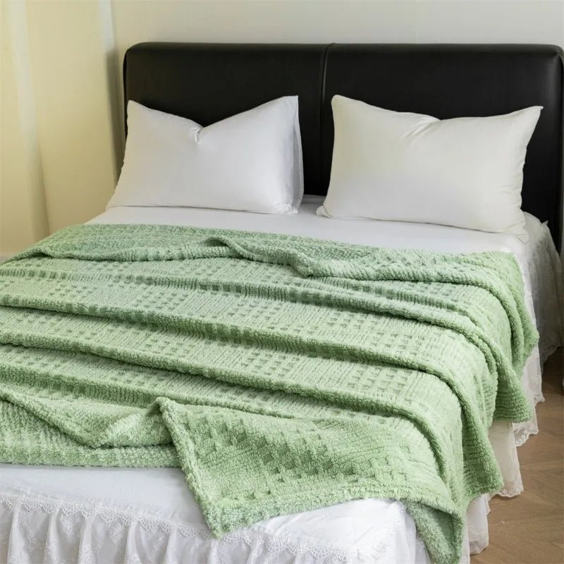 Thick Velvet Waffle Throw Blanket for Cozy Nights In