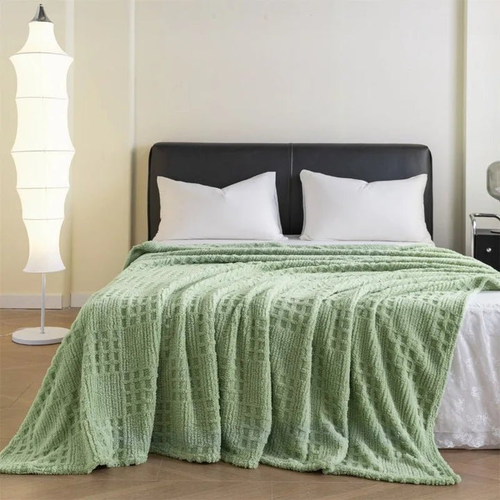 Thick Velvet Waffle Throw Blanket for Cozy Nights In