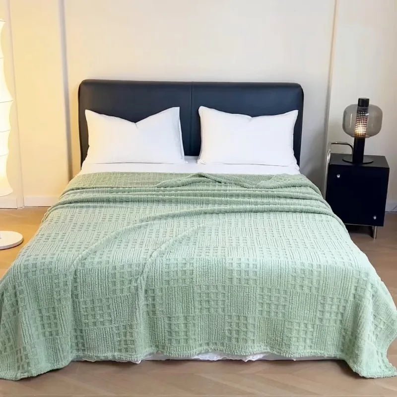 Thick Velvet Waffle Throw Blanket for Cozy Nights In