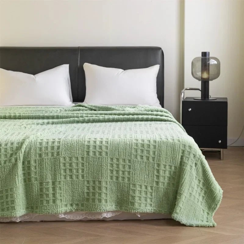 Thick Velvet Waffle Throw Blanket for Cozy Nights In
