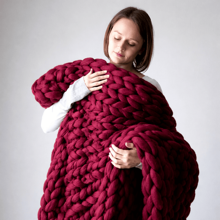 Handmade Chunky Knit Minky Blanket for Ultimate Coziness