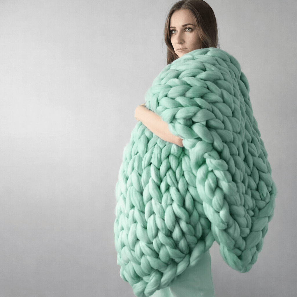 Handmade Chunky Knit Minky Blanket for Ultimate Coziness
