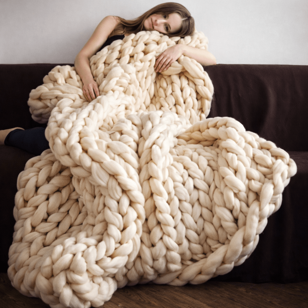 Handmade Chunky Knit Minky Blanket for Ultimate Coziness