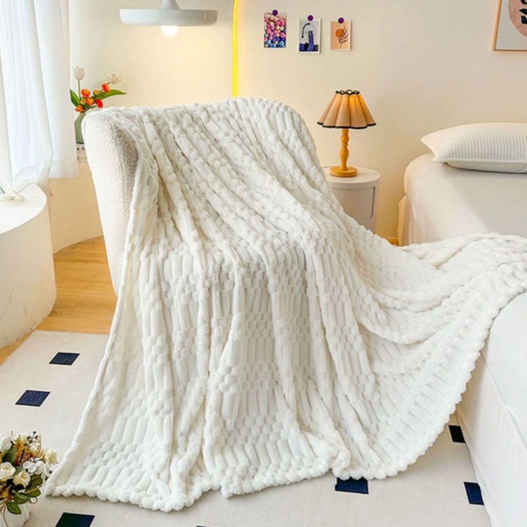 Ultra Soft Microfiber Throw Blanket with Pebble Texture Design
