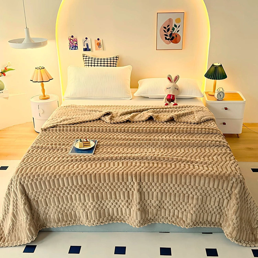Ultra Soft Microfiber Throw Blanket with Pebble Texture Design