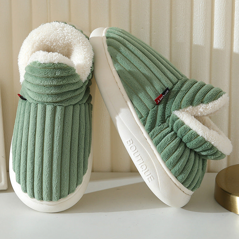 Wool-Lined Winter Slippers with Lightweight Non-Slip Sole