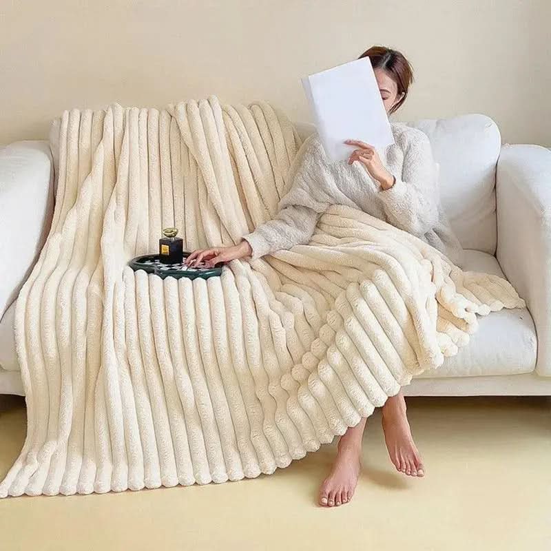 Soft Textured Blanket for Bed and Sofa Comfort