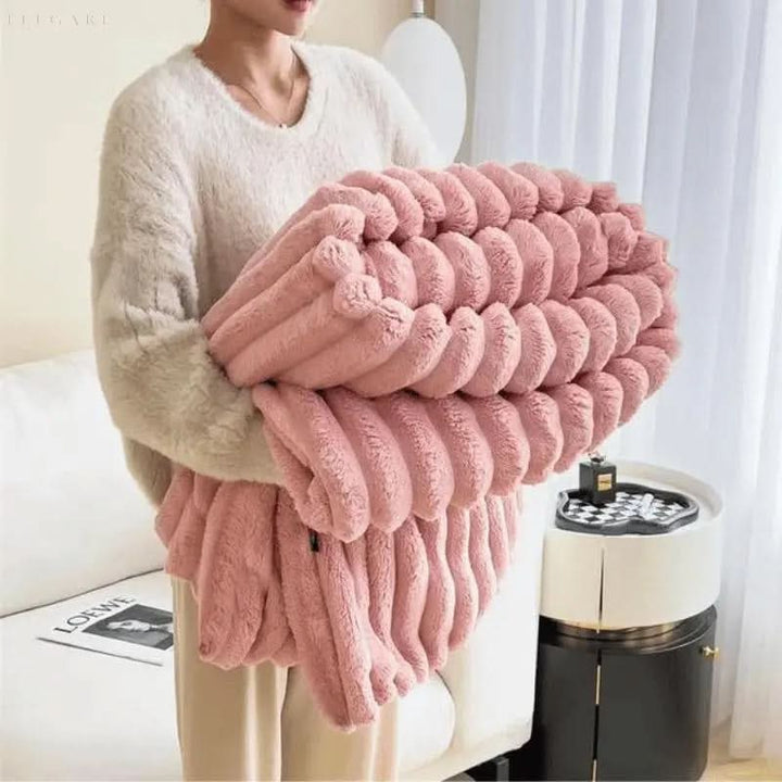 Soft Textured Blanket for Bed and Sofa Comfort