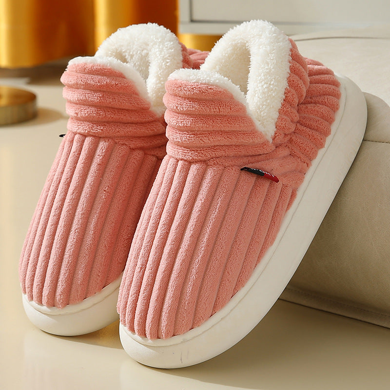 Wool-Lined Winter Slippers with Lightweight Non-Slip Sole
