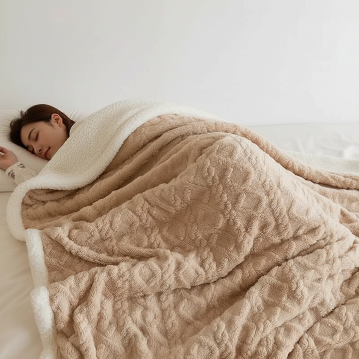 WarmHome Winter Blanket – Luxury Lambswool Fleece Blanket with Double-Sided Design