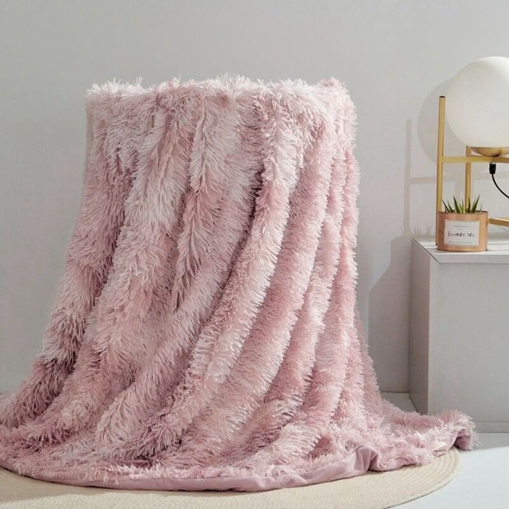 Silky Faux Fur Throw Blanket with Velvety Soft Warmth