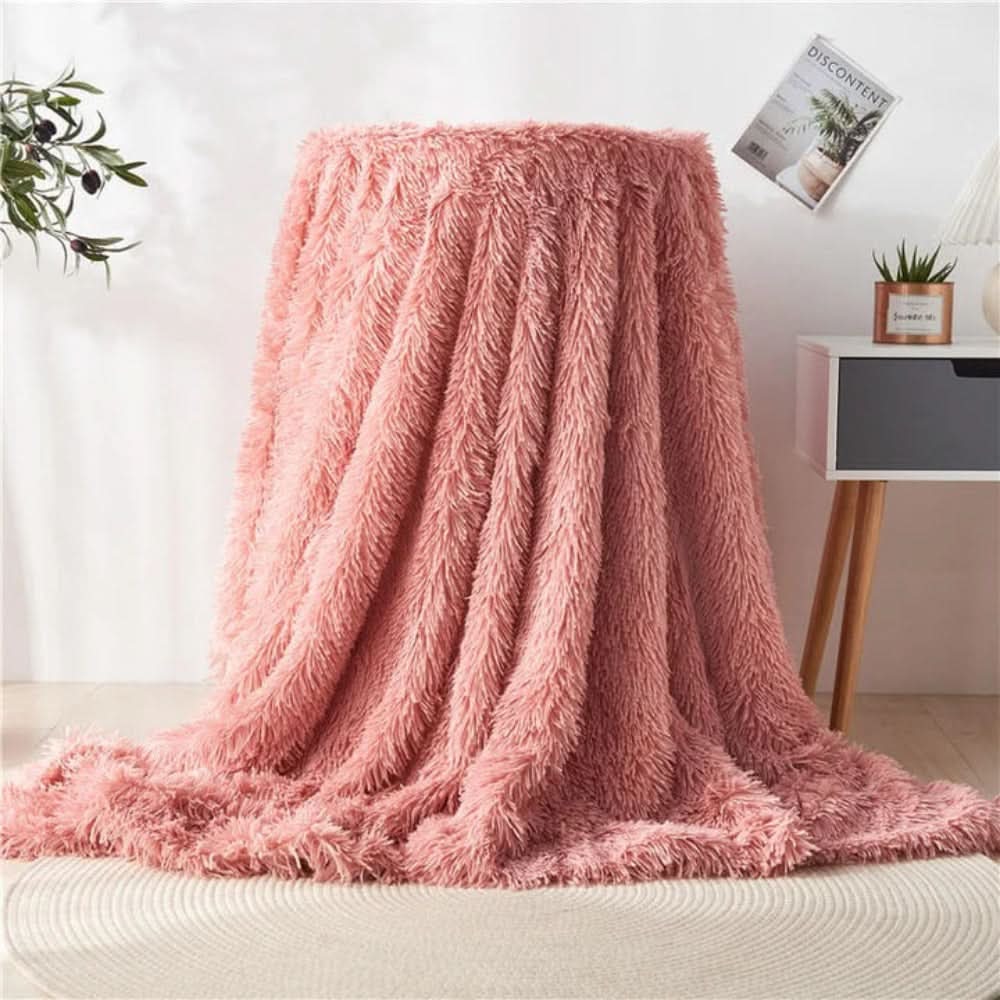 Silky Faux Fur Throw Blanket with Velvety Soft Warmth