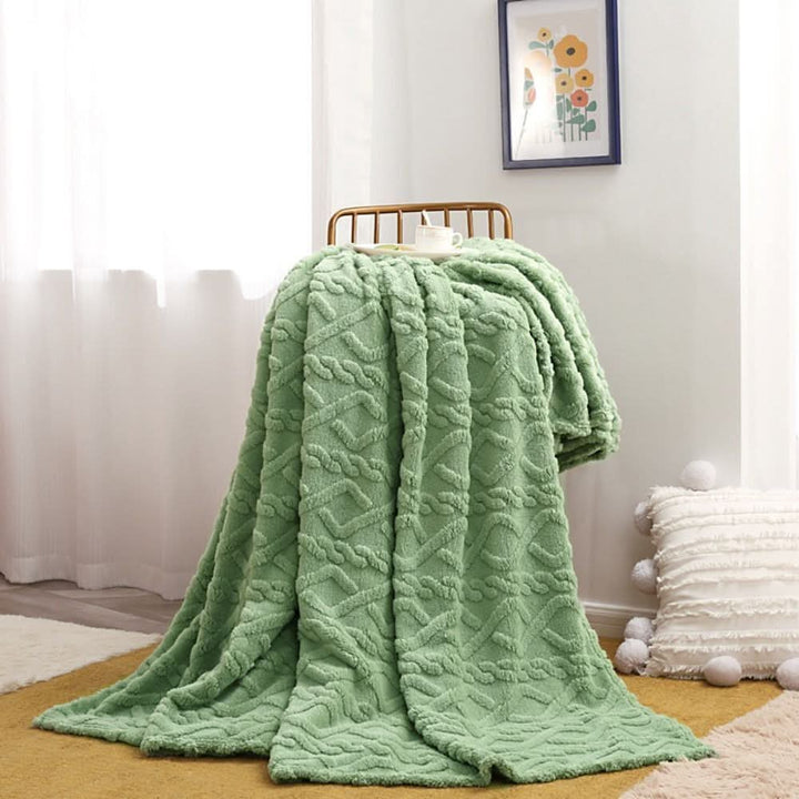 Lightweight 3D Textured Fleece Blanket for Couch, Bed &amp; Travel