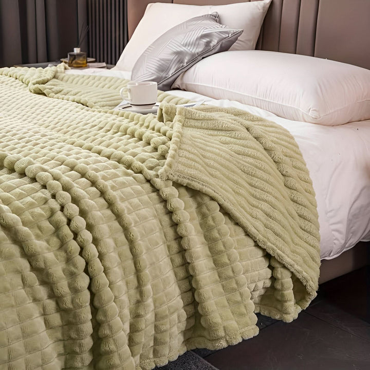 Textured Coral Fleece Blanket, Soft, Warm and Washable