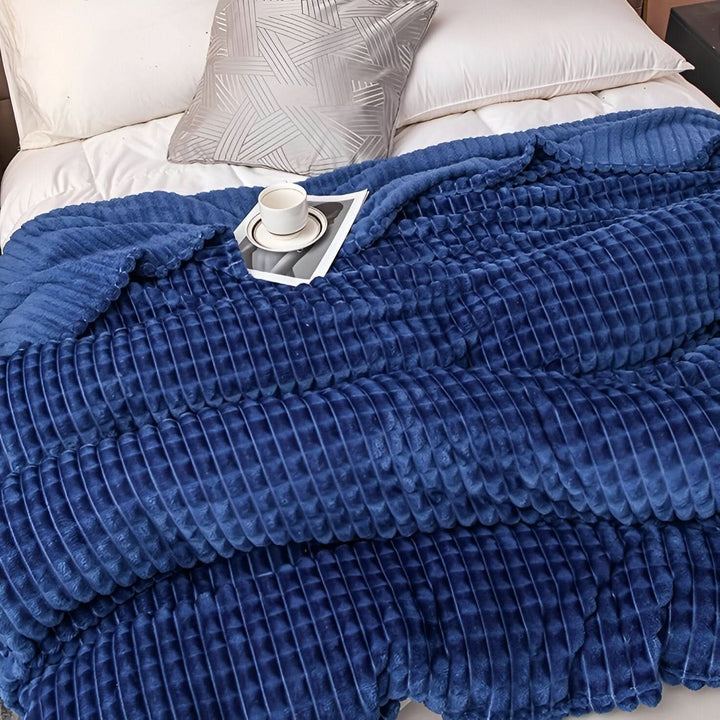 Textured Coral Fleece Blanket, Soft, Warm and Washable