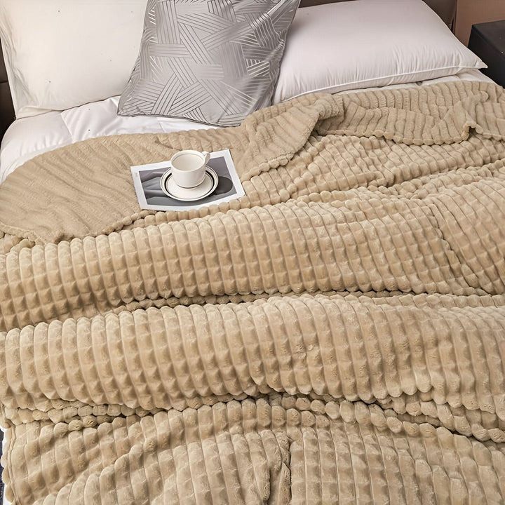 Textured Coral Fleece Blanket, Soft, Warm and Washable