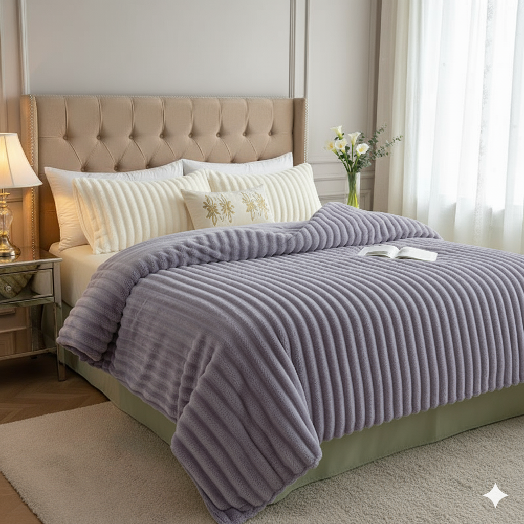 Plush Velour Throw Blanket That Feels Softer Than Fleece