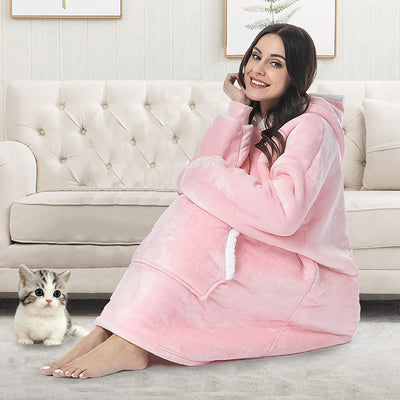 Plushley™ Hooded Blanket Sweatshirt – Relaxed-Fit Warmth for Cold Days