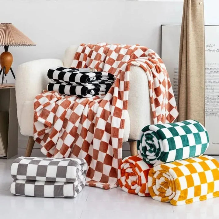 Plaid Flannel Fleece Blanket, Soft and Anti-Pilling