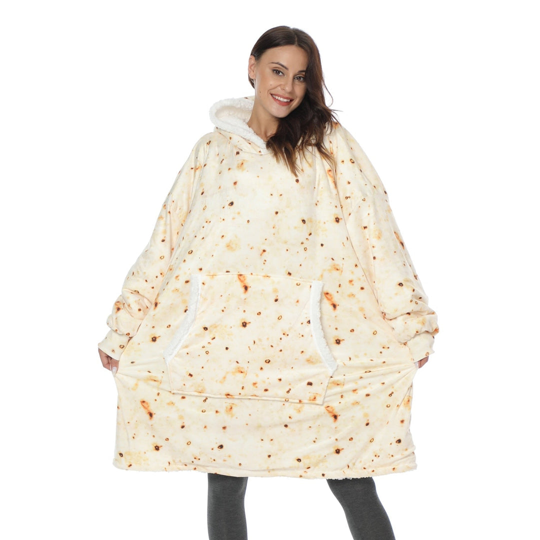 Fleece Hoodie Blanket with Big Hood and Pockets – One Size