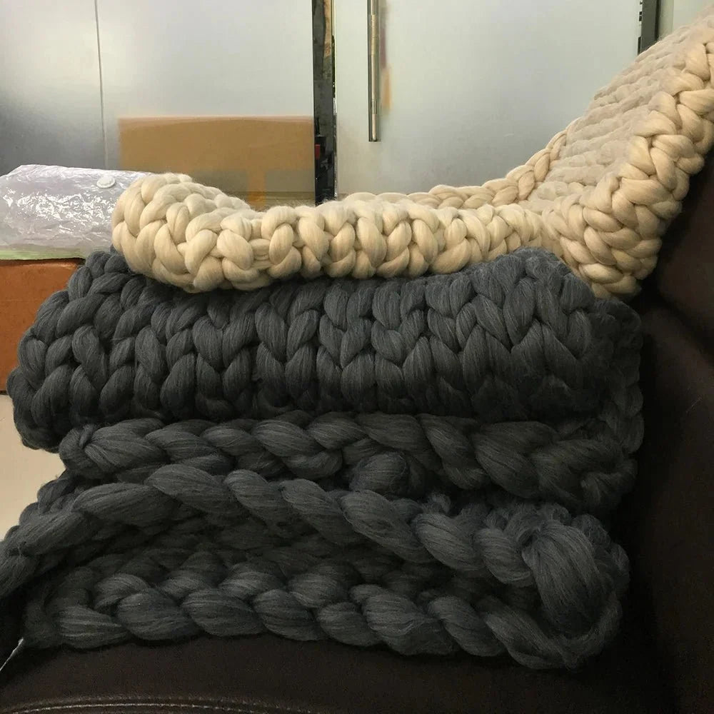 Handmade Chunky Knit Minky Blanket for Ultimate Coziness