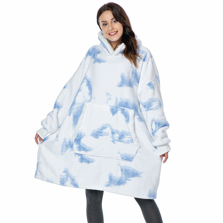 Fleece Hoodie Blanket with Big Hood and Pockets – One Size