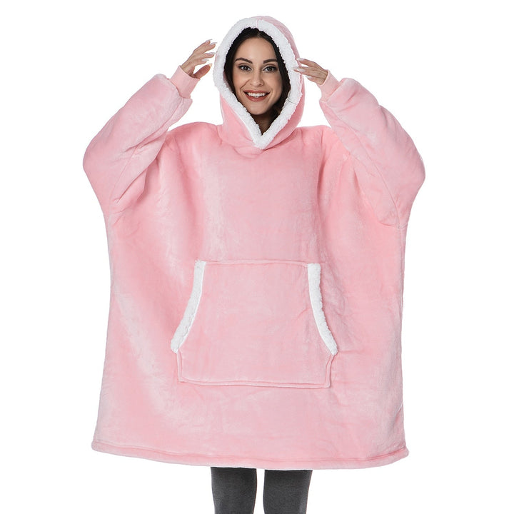 Fleece Hoodie Blanket with Big Hood and Pockets – One Size