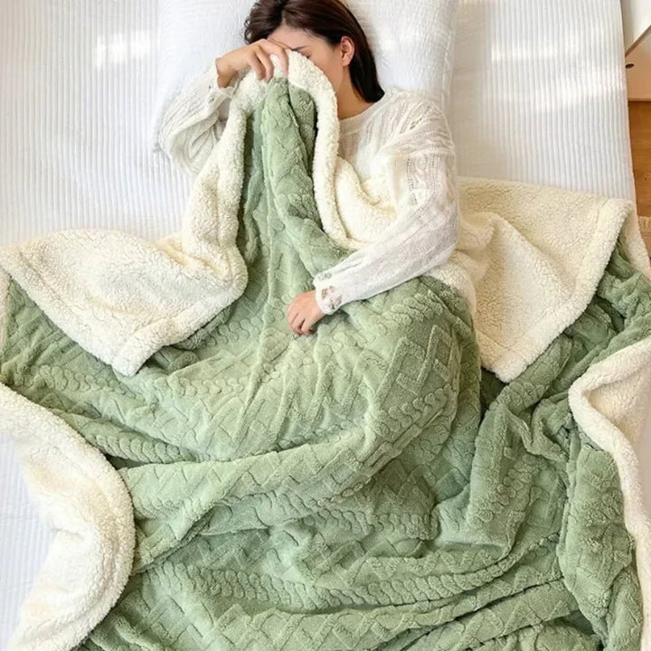 Cozy Wool Blanket for Home, Office &amp; Travel