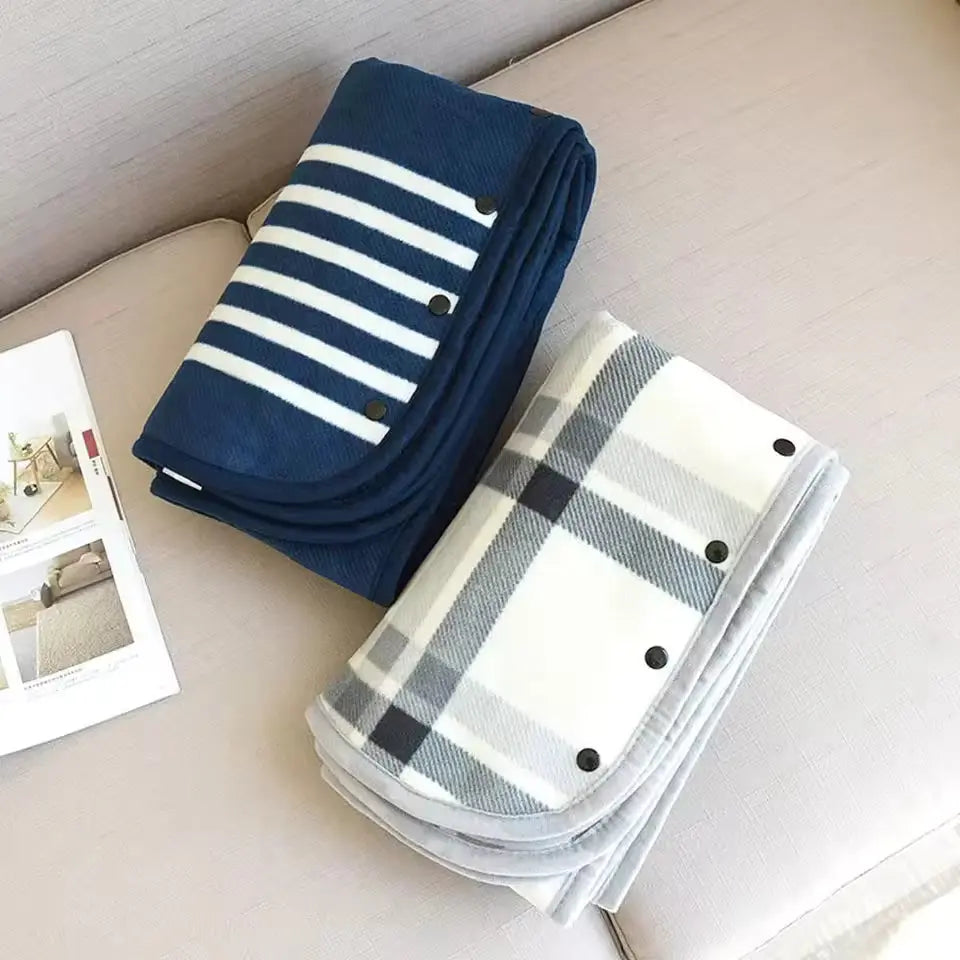Wearable Plaid Blanket with Snaps – Poncho, Cape or Wrap