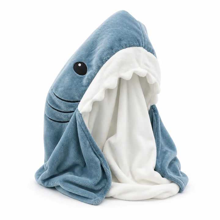 Shark Hooded Wearable Blanket in Ultra-Soft Lightweight Fleece