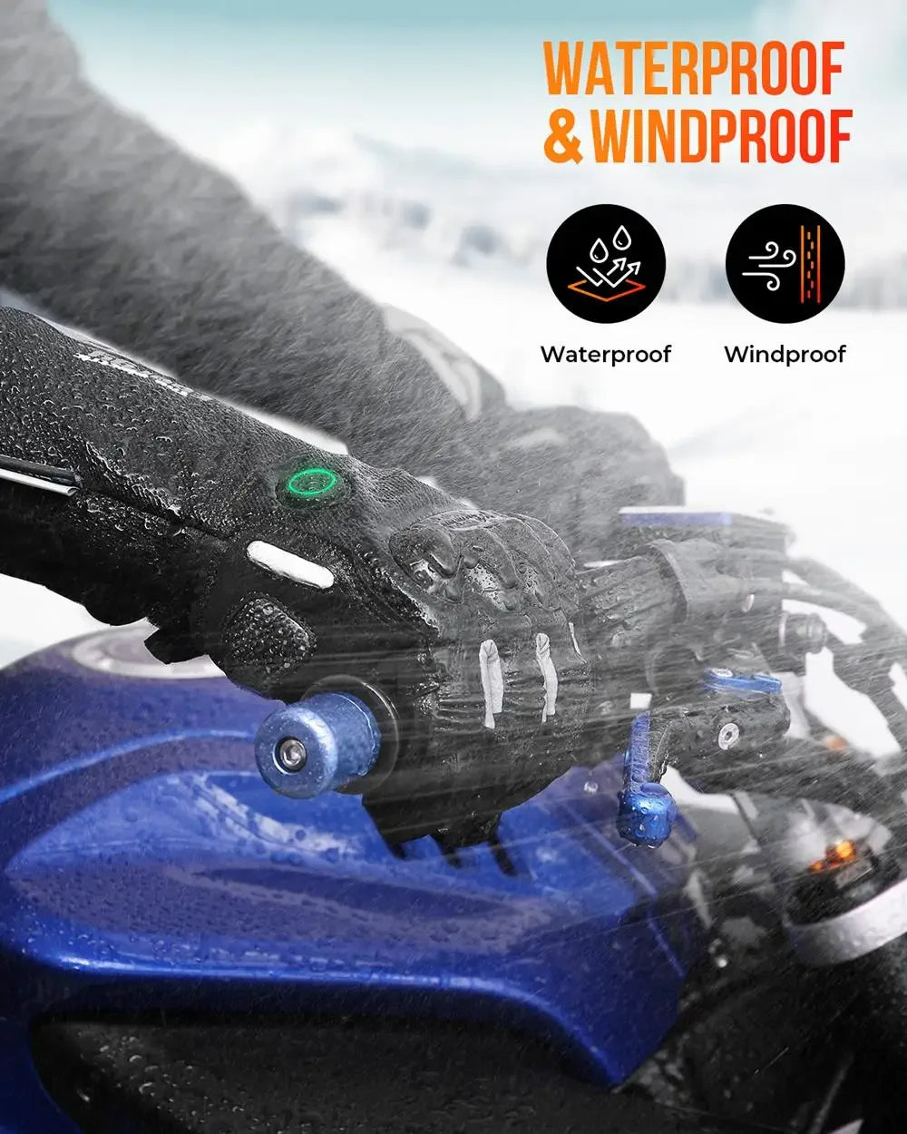 Plushley™ Waterproof Rechargeable Heated Ski Gloves