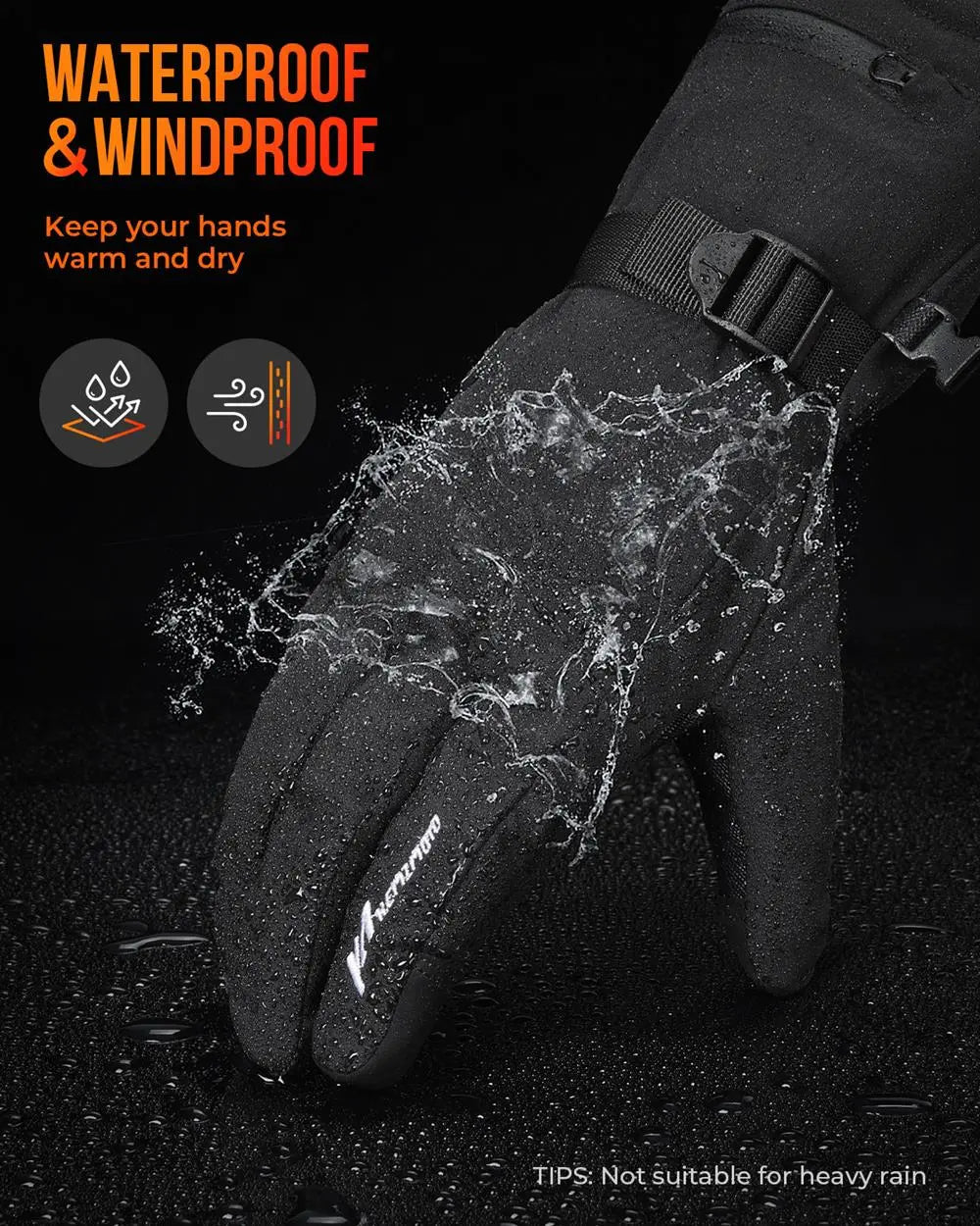 Plushley™ Waterproof Rechargeable Heated Ski Gloves