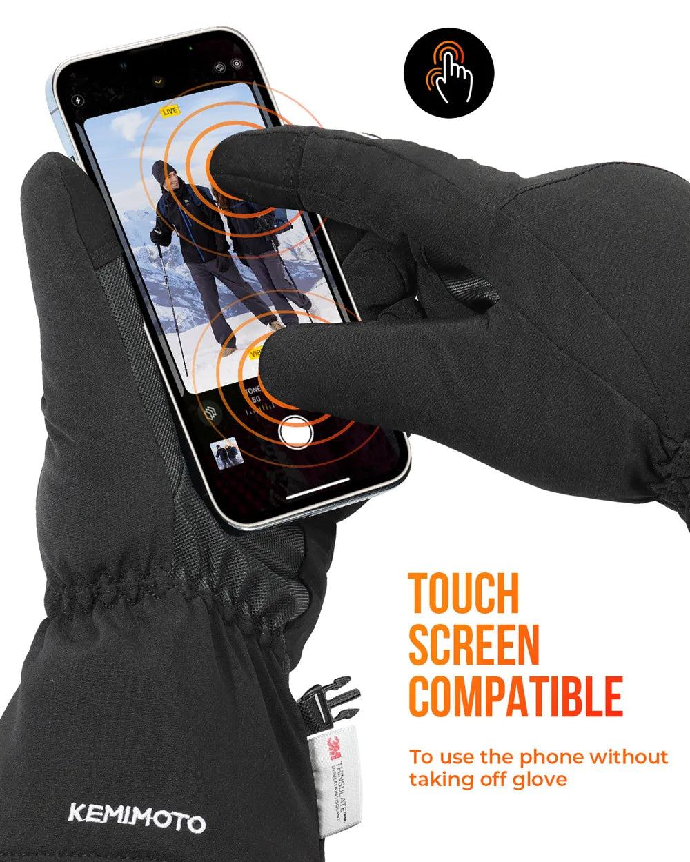 Plushley™ Waterproof Rechargeable Heated Ski Gloves