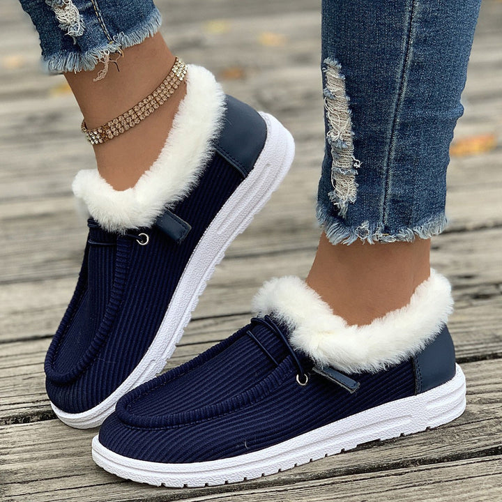 Fluffy Slip-On Slippers with Soft Warm Lining and Grip Sole