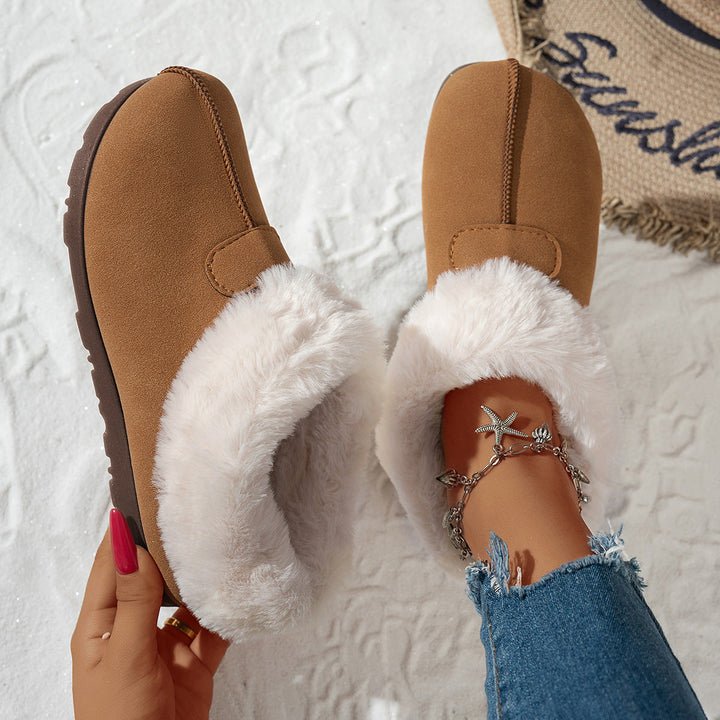 Fuzzy Plush-Lined Slippers with Flexible Non-Slip Sole