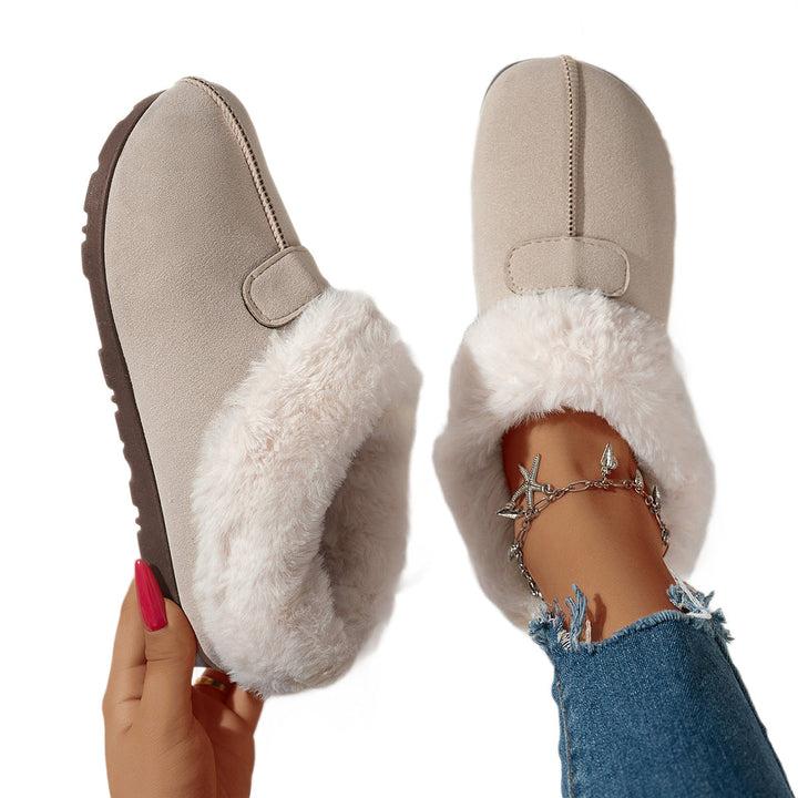 Fuzzy Plush-Lined Slippers with Flexible Non-Slip Sole
