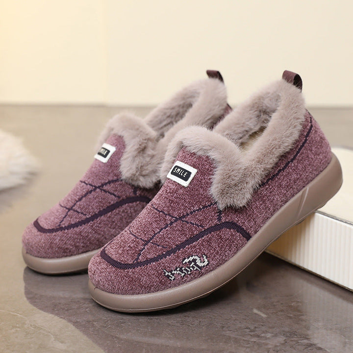 Fleece-Lined House Slippers with Breathable Textile Upper